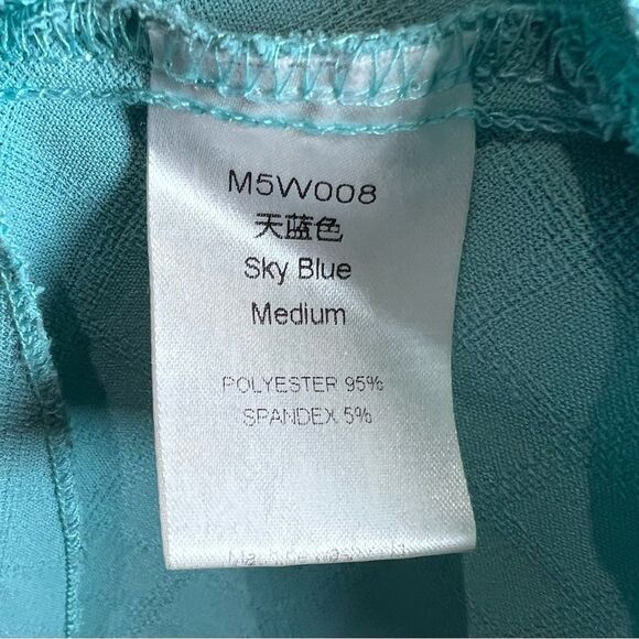 Aqua sky blue faux wrap peplum top size medium - Picture 5 of 5